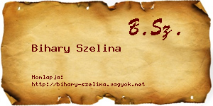 Bihary Szelina névjegykártya